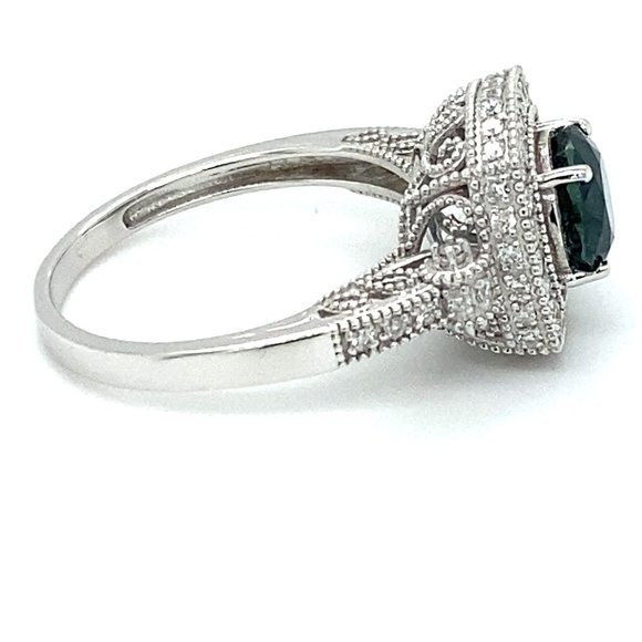 Certified Blue Sapphire 2.05ct Diamonds Platinum R - Picture 4 of 8